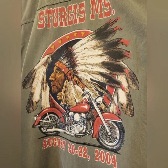 LOT OF 2 COTTON BIKER SHIRTS  STURGIS INDIAN HEAD & CHOPPER PRINTS  SLEEVELESS L - Picture 5 of 13